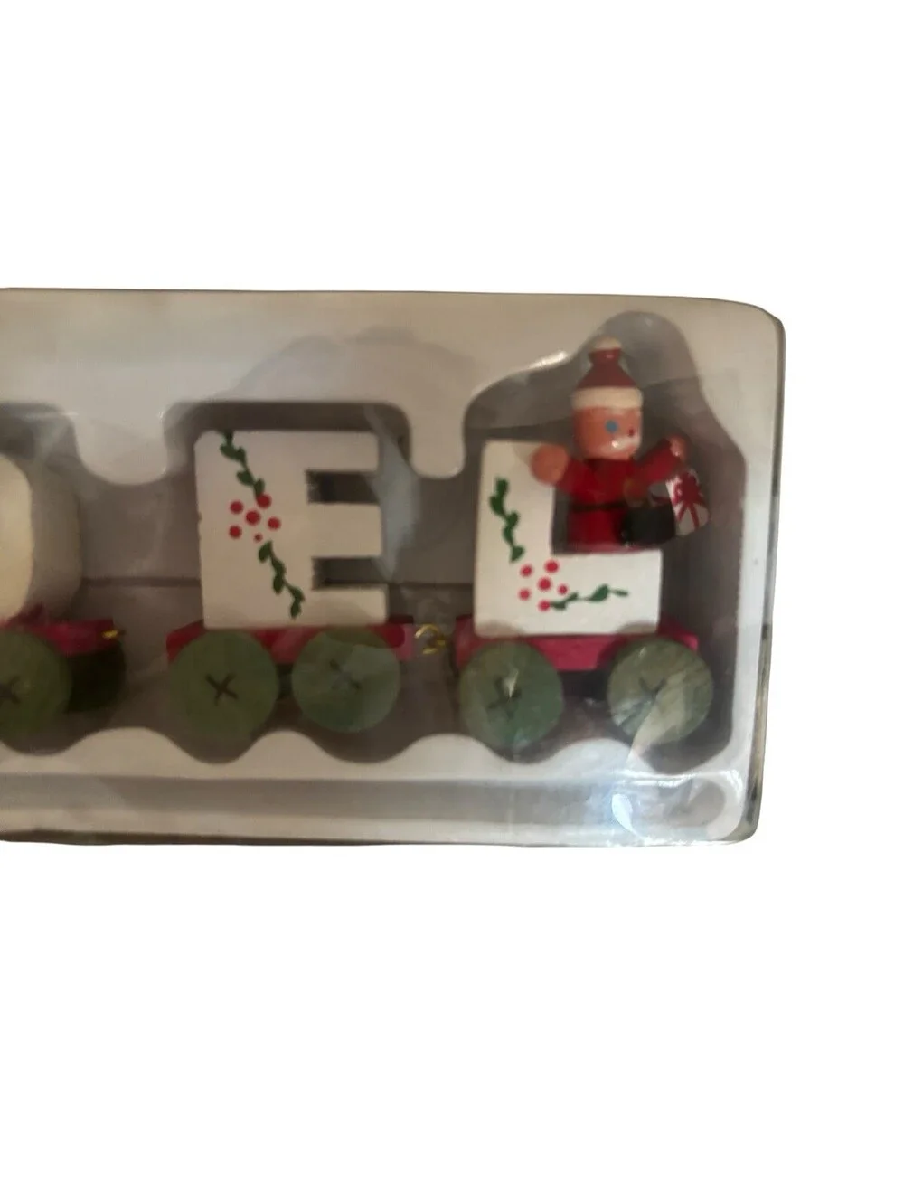 Vintage Christmas Wooden Noel Holiday Candle Train In Original Box No Candles